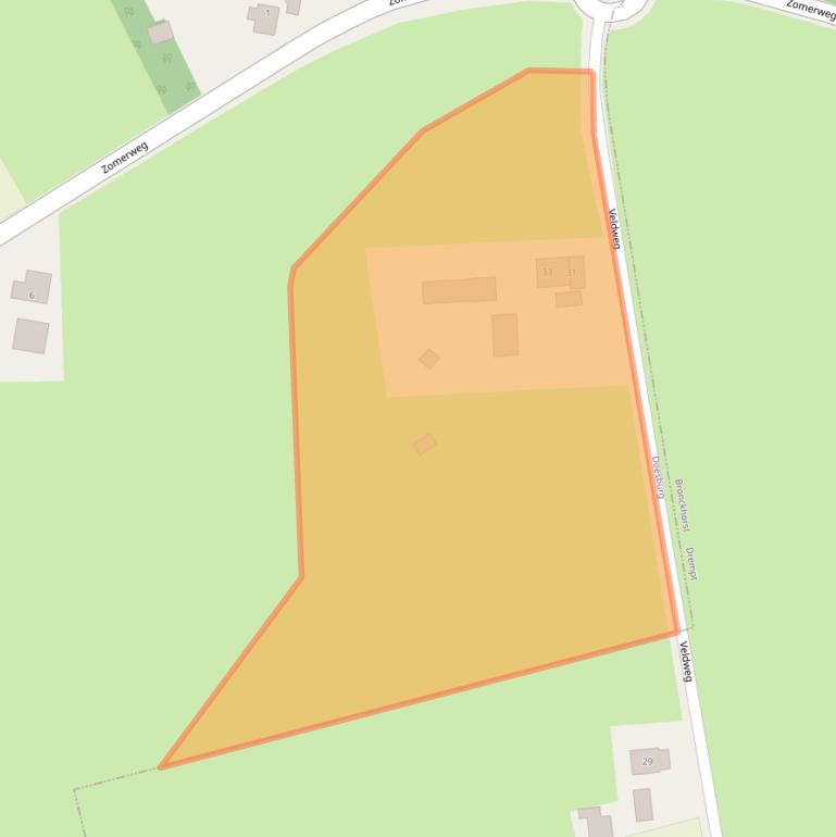 Kaart van postcodegebied 6984AJ.