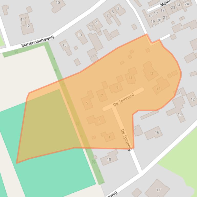 Kaart van postcodegebied 6986AA.