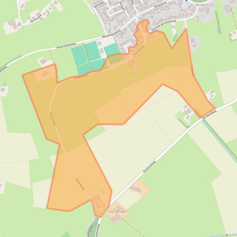 Kaart van postcodegebied 6986AD.