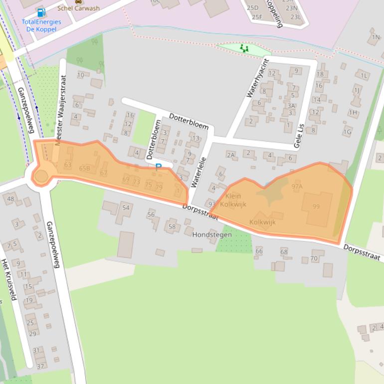 Kaart van postcodegebied 6986AL.