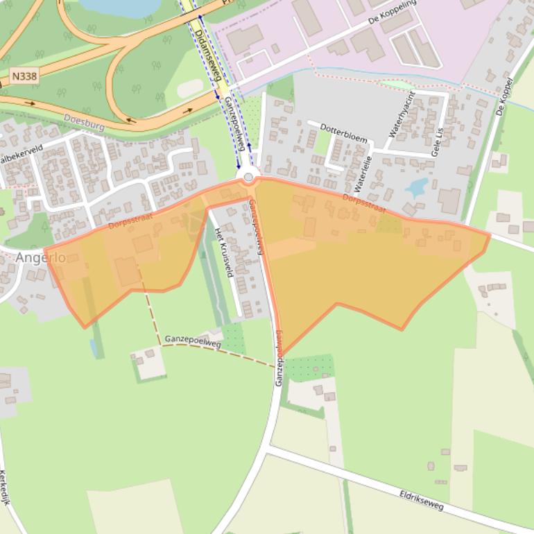 Kaart van postcodegebied 6986AN.