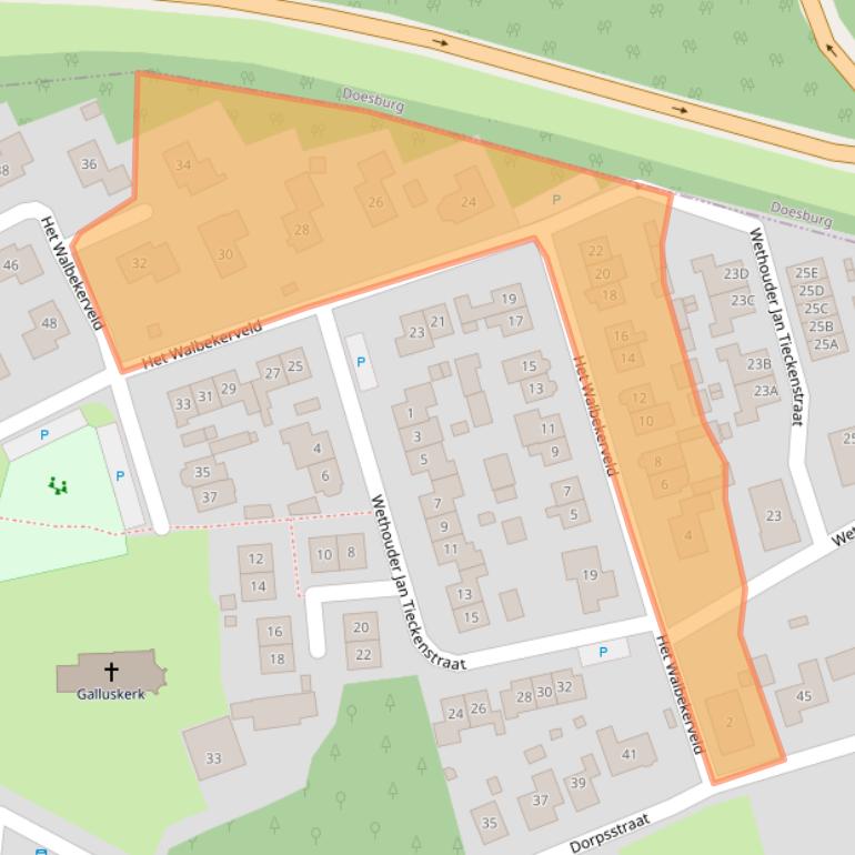 Kaart van postcodegebied 6986AX.