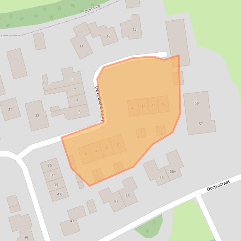 Kaart van postcodegebied 6986BG.