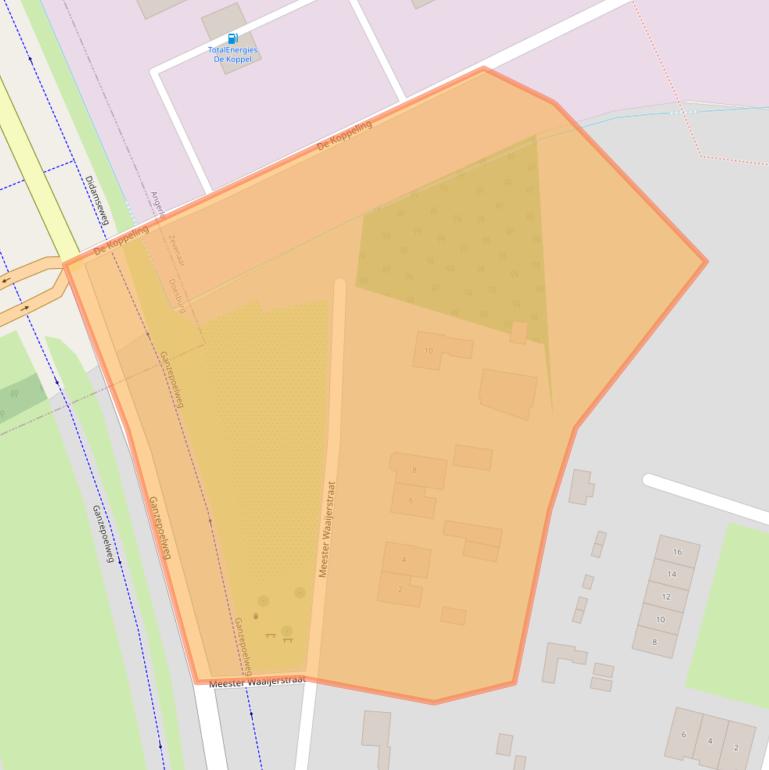 Kaart van postcodegebied 6986BH.