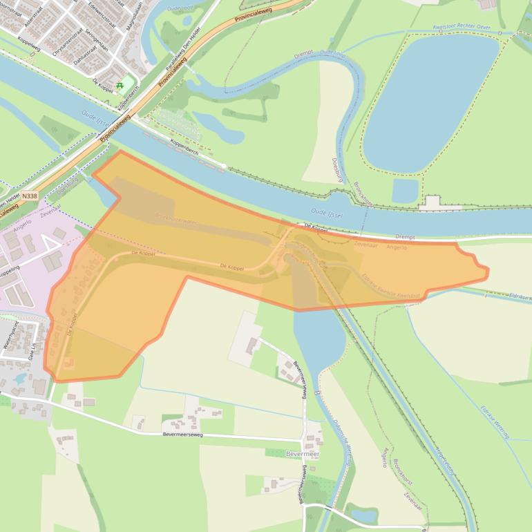 Kaart van postcodegebied 6986BJ.