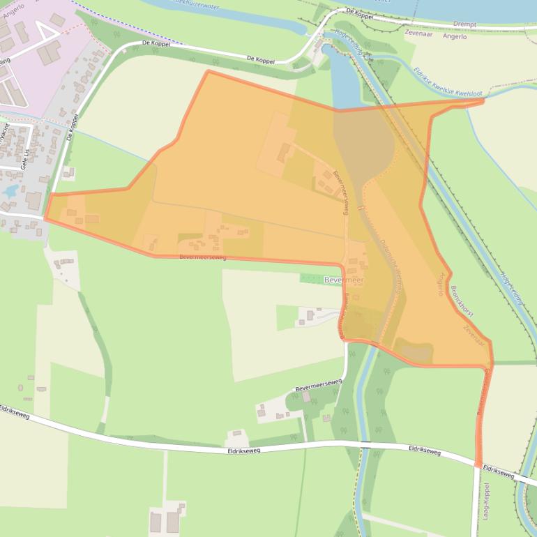 Kaart van postcodegebied 6986BK.