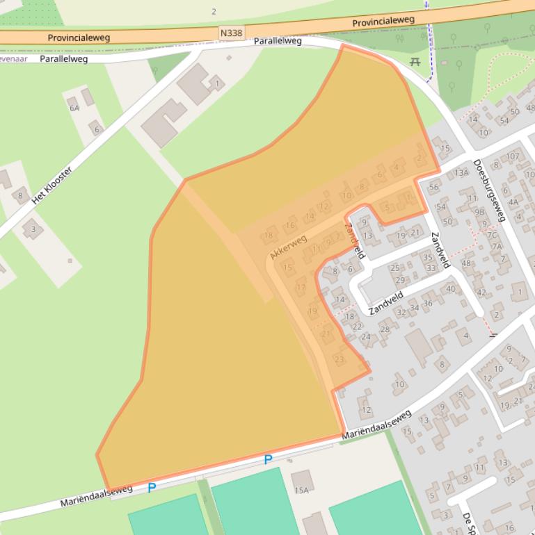 Kaart van postcodegebied 6986BW.