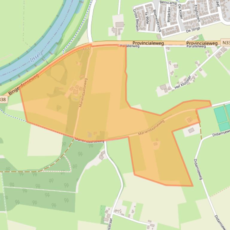 Kaart van postcodegebied 6986CB.