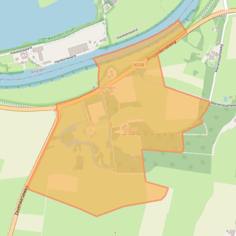 Kaart van postcodegebied 6986CE.