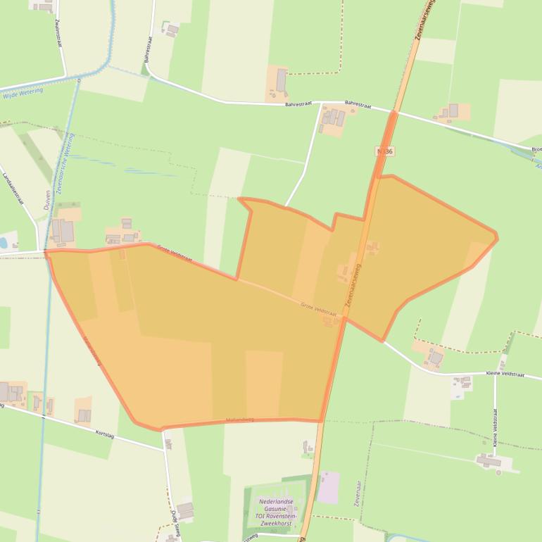 Kaart van postcodegebied 6986CG.