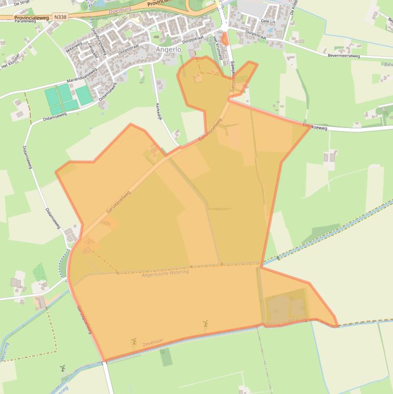 Kaart van postcodegebied 6986CM.