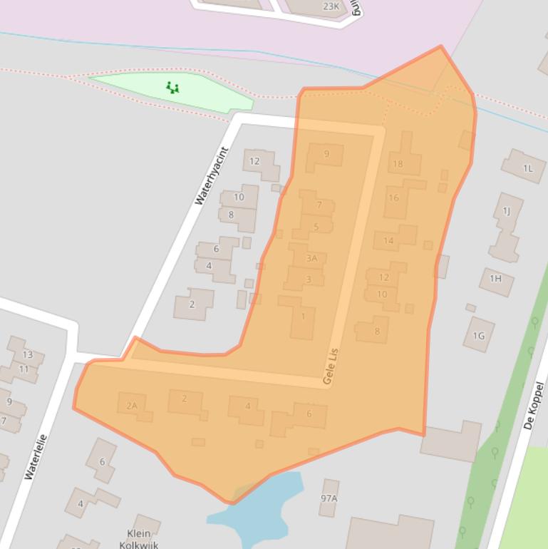 Kaart van postcodegebied 6986DD.