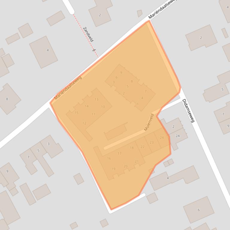 Kaart van postcodegebied 6986EA.