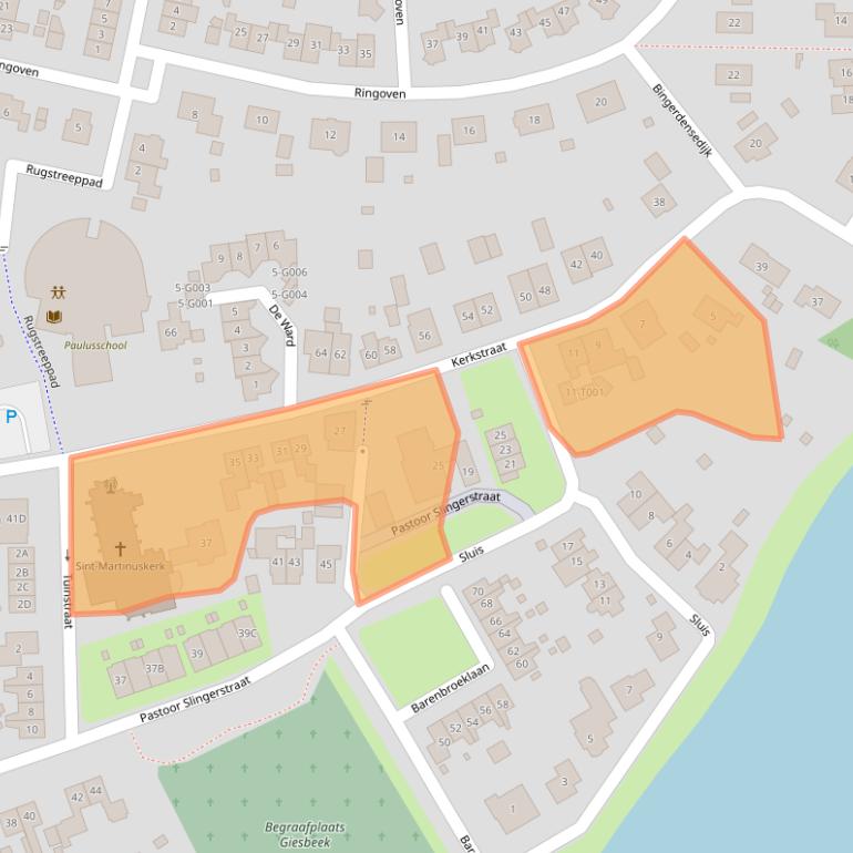 Kaart van postcodegebied 6987AA.