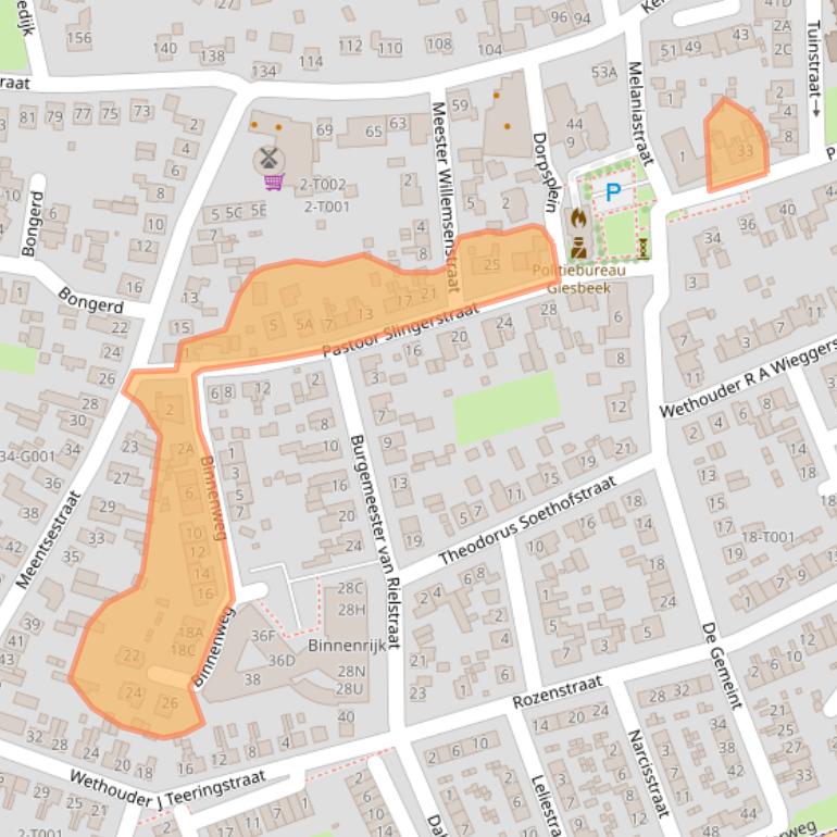 Kaart van postcodegebied 6987AN.