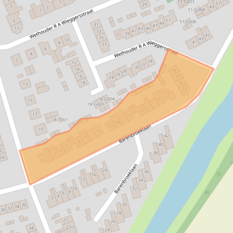 Kaart van postcodegebied 6987BG.