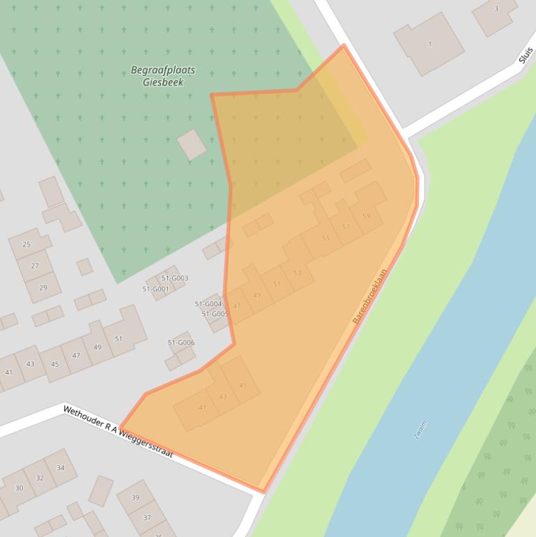 Kaart van postcodegebied 6987BH.