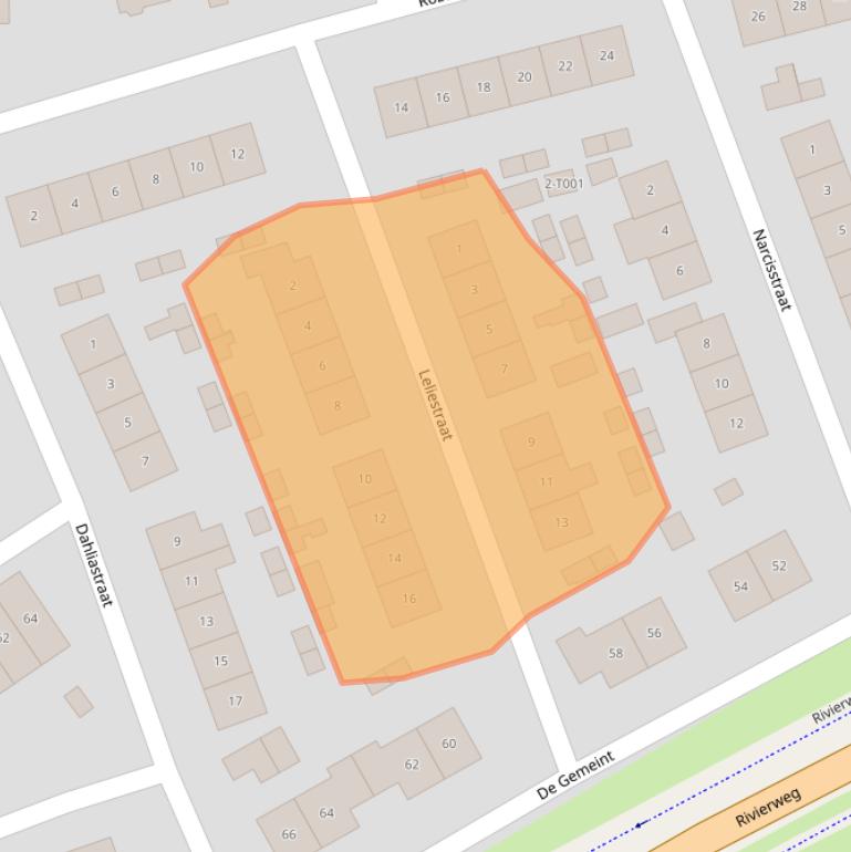 Kaart van postcodegebied 6987BM.