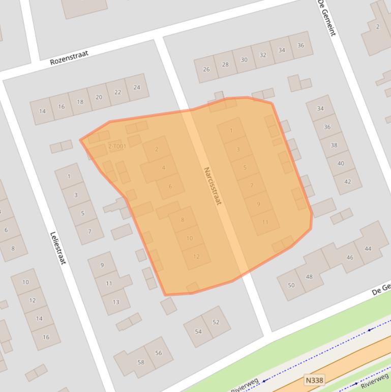 Kaart van postcodegebied 6987BN.