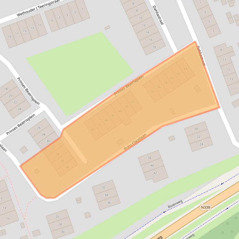 Kaart van postcodegebied 6987BW.