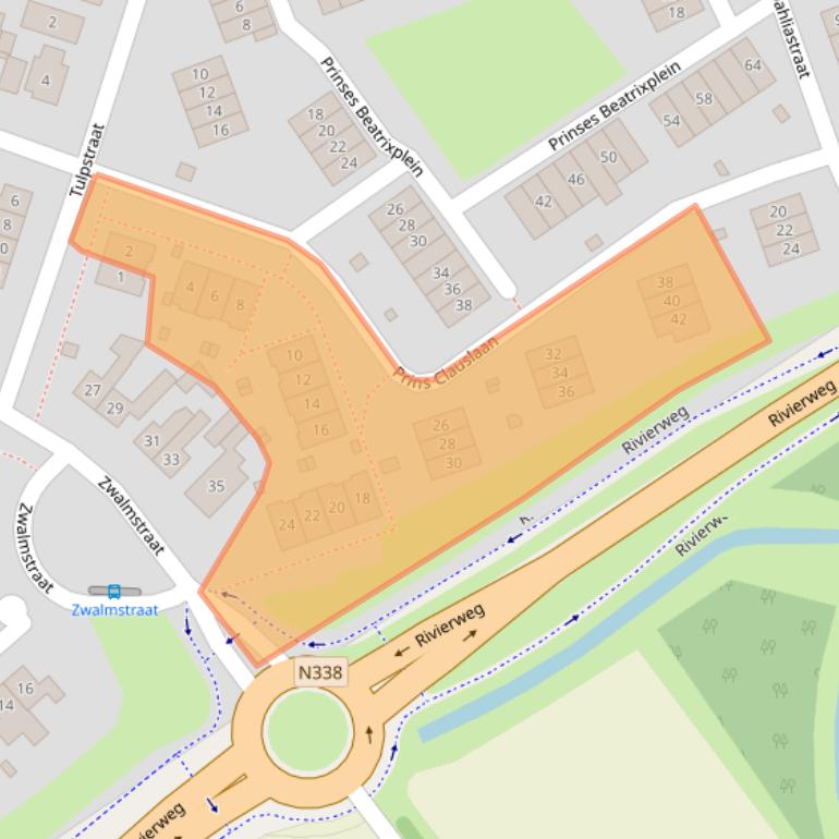 Kaart van postcodegebied 6987BX.