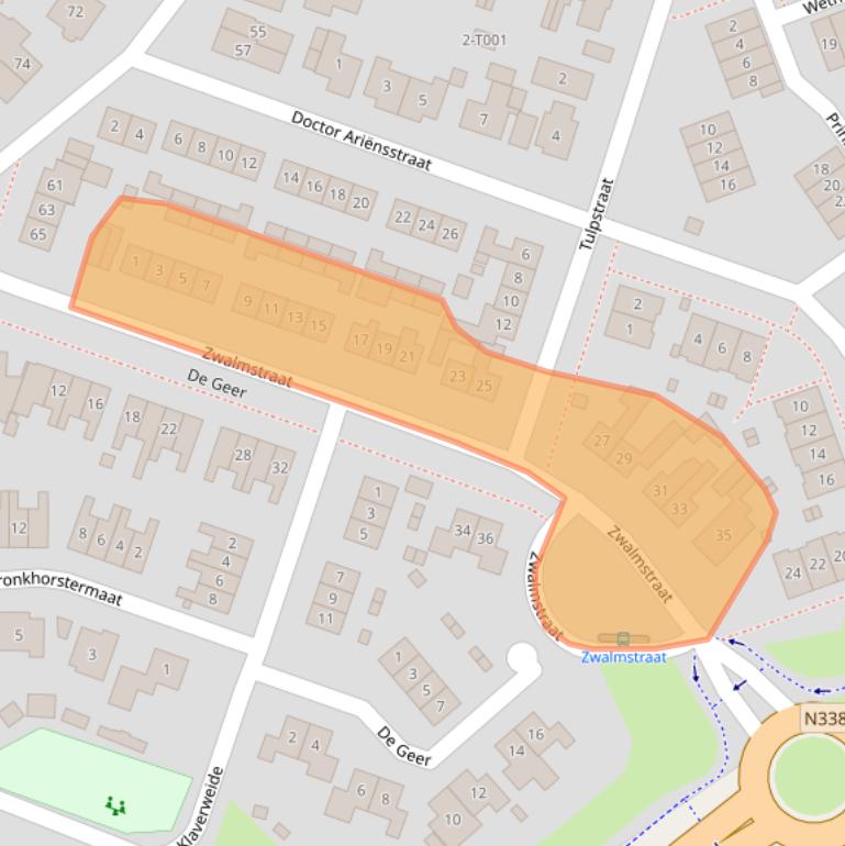 Kaart van postcodegebied 6987CE.