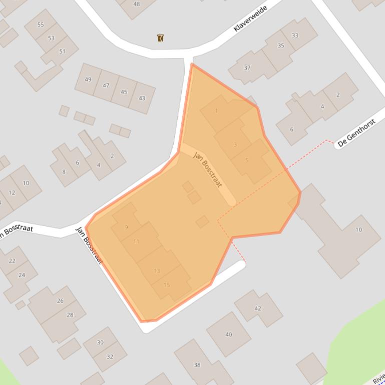 Kaart van postcodegebied 6987CW.