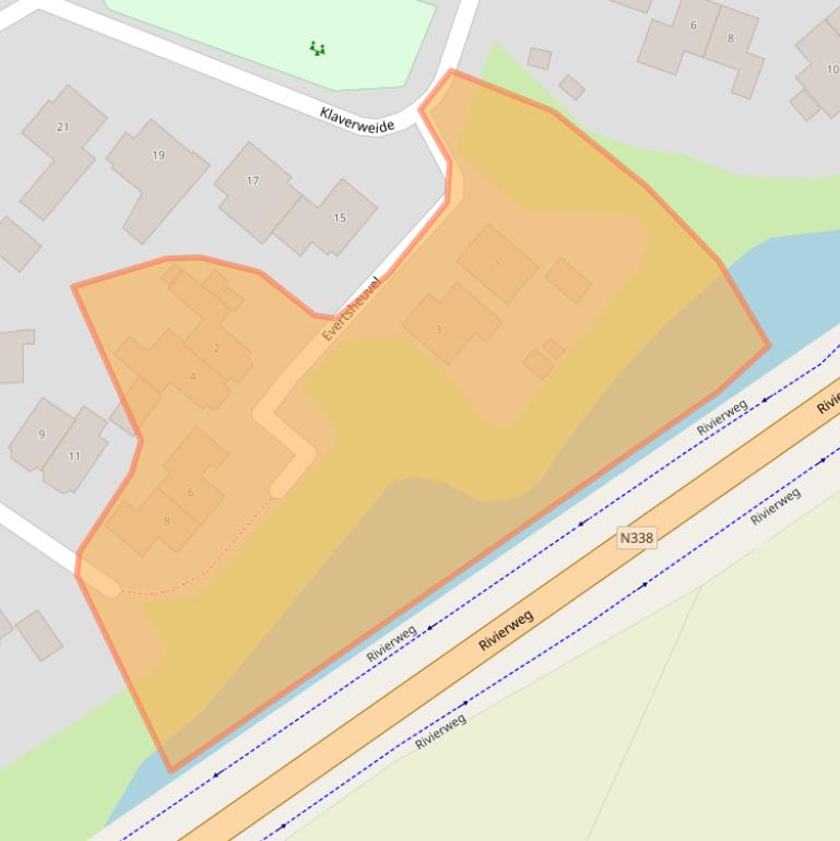 Kaart van postcodegebied 6987DG.