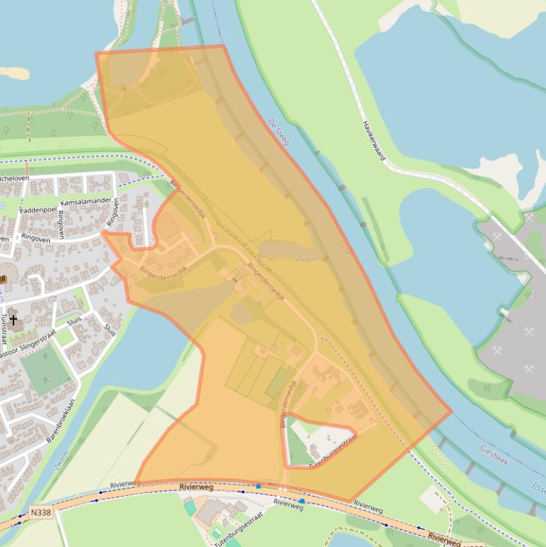 Kaart van postcodegebied 6987EA.