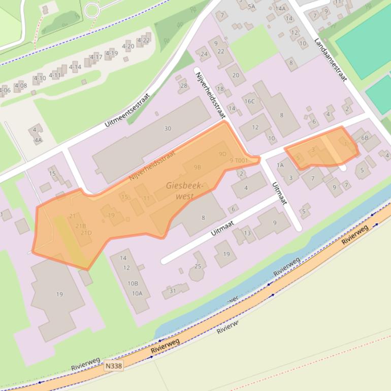 Kaart van postcodegebied 6987EN.