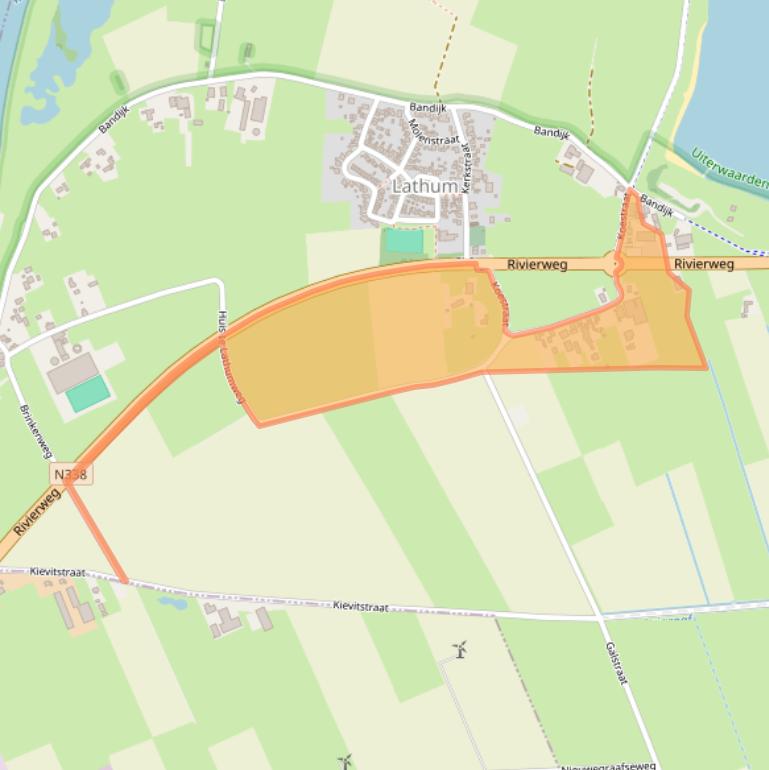 Kaart van postcodegebied 6988AA.