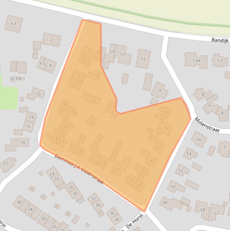 Kaart van postcodegebied 6988AJ.