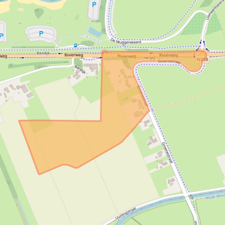 Kaart van postcodegebied 6988BB.