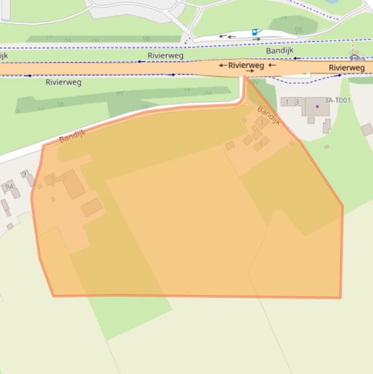 Kaart van postcodegebied 6988BH.