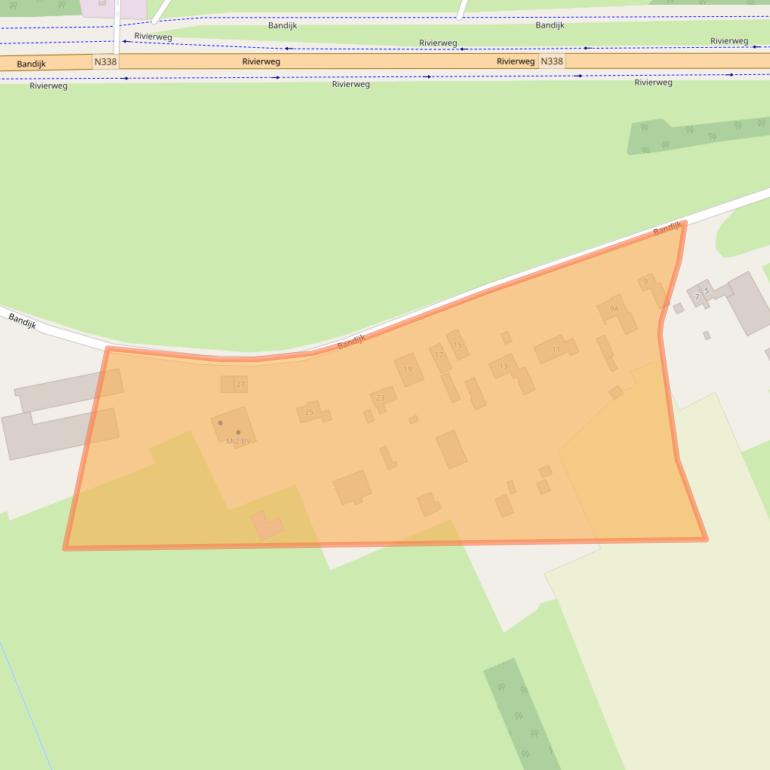 Kaart van postcodegebied 6988BJ.