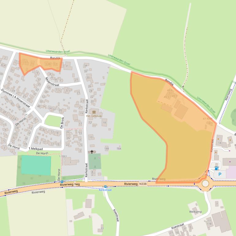 Kaart van postcodegebied 6988BN.