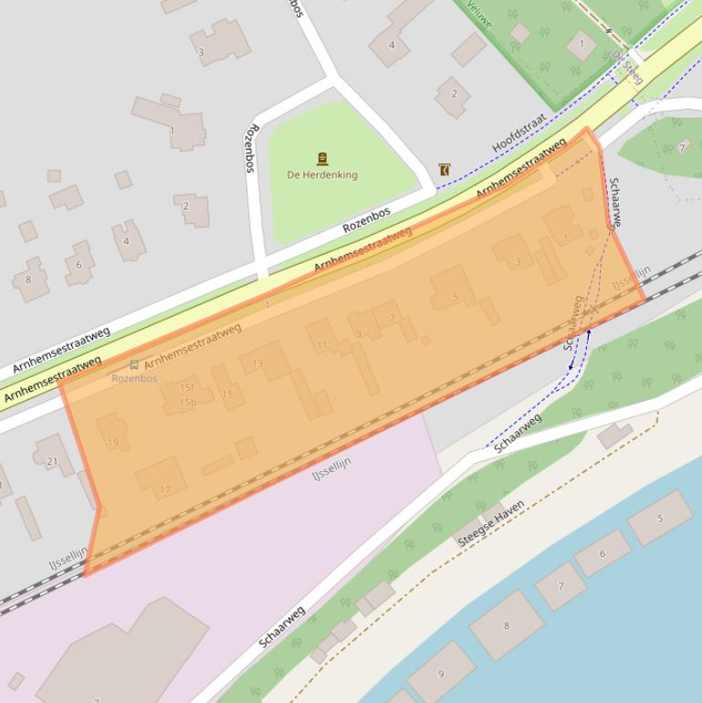 Kaart van postcodegebied 6991AD.