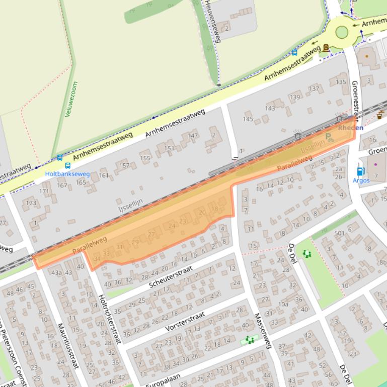 Kaart van postcodegebied 6991AT.