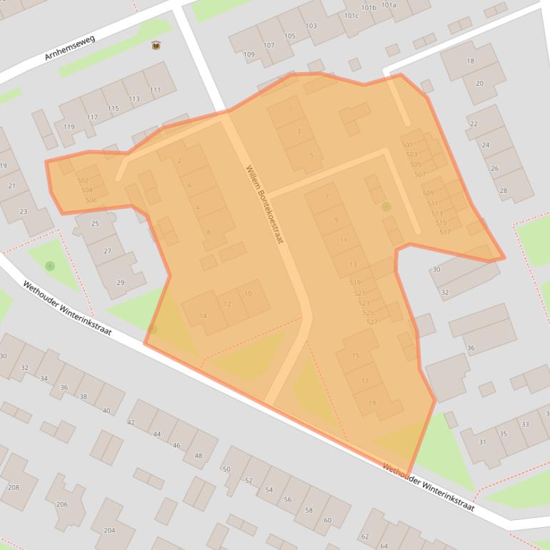 Kaart van postcodegebied 6991BM.