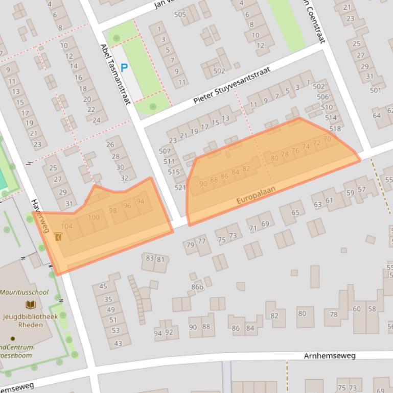 Kaart van postcodegebied 6991DE.