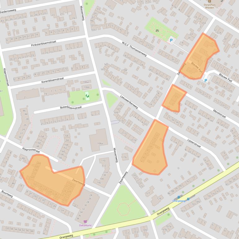 Kaart van postcodegebied 6991EG.