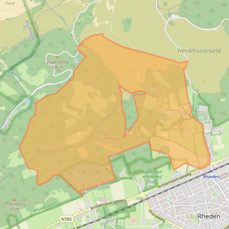 Kaart van postcodegebied 6991JE.
