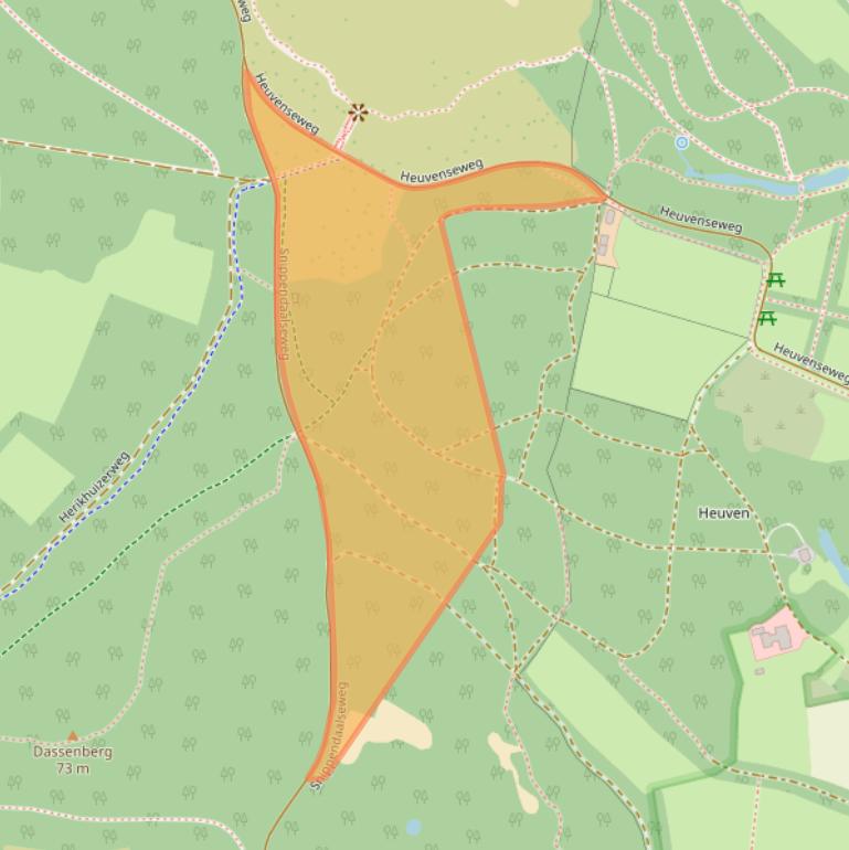 Kaart van postcodegebied 6991JZ.