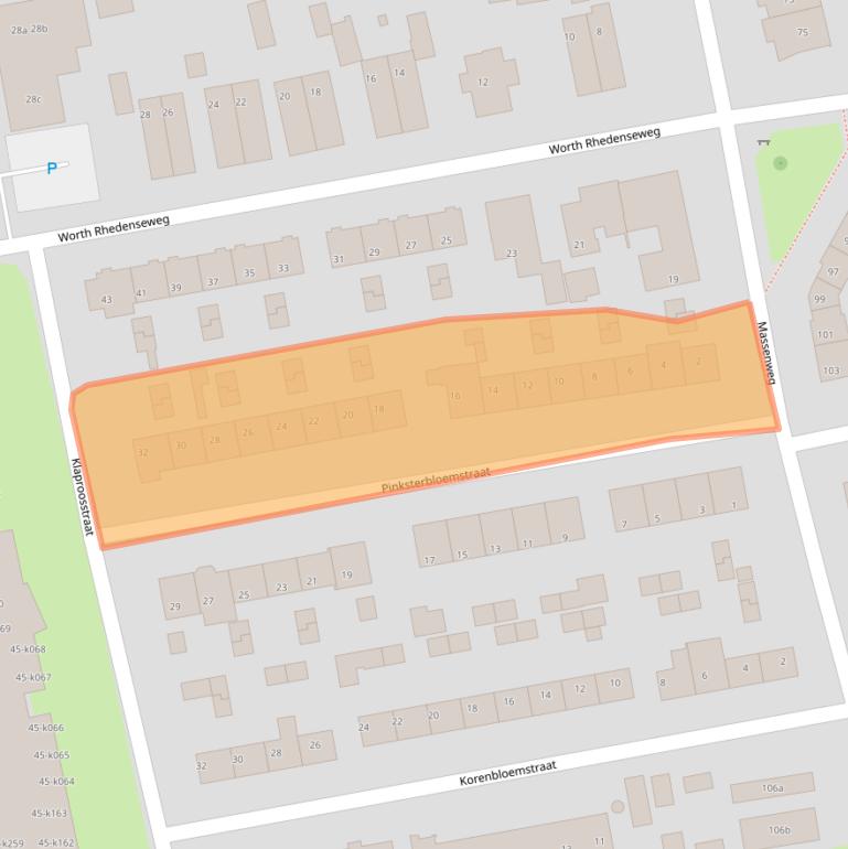 Kaart van postcodegebied 6991VJ.