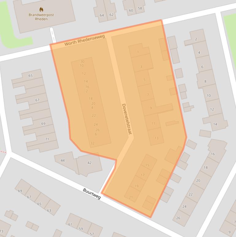 Kaart van postcodegebied 6991VS.