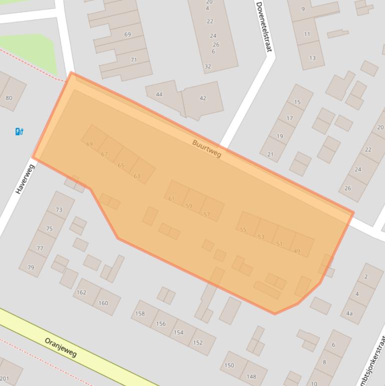 Kaart van postcodegebied 6991VW.