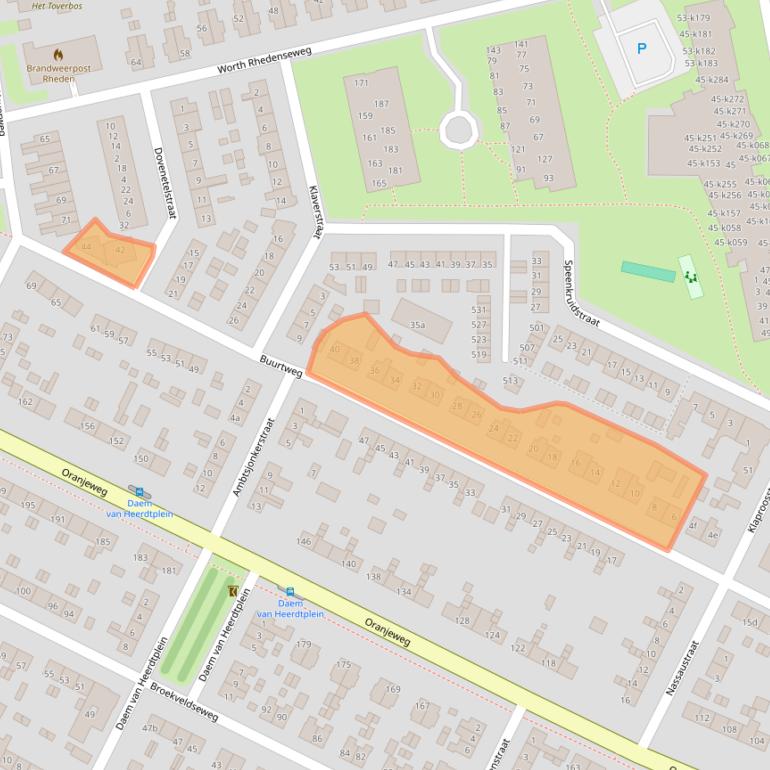 Kaart van postcodegebied 6991VZ.