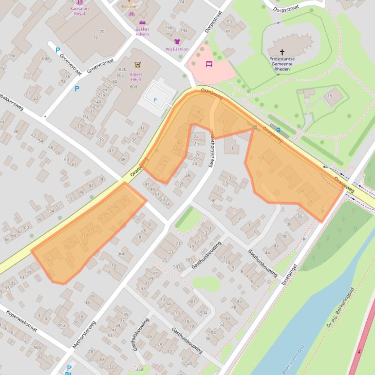 Kaart van postcodegebied 6991WG.