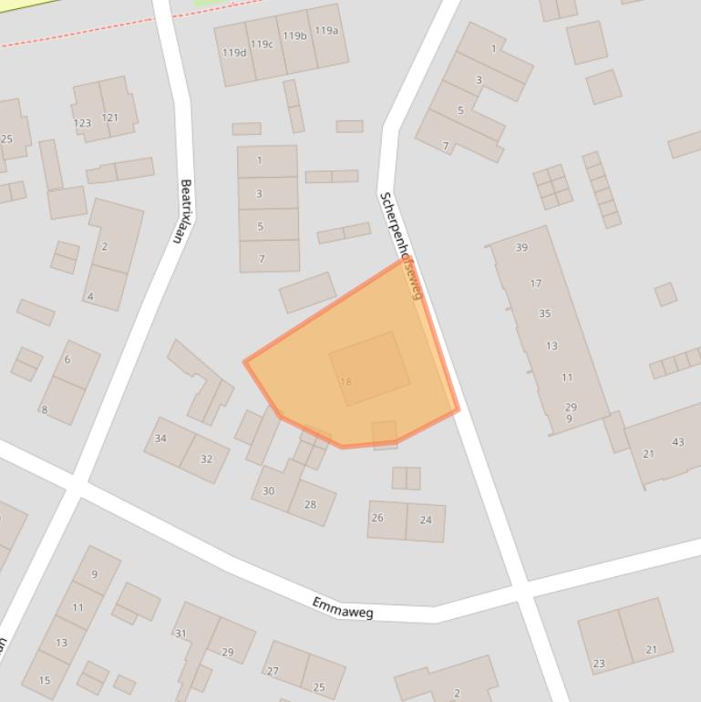 Kaart van postcodegebied 6991XE.