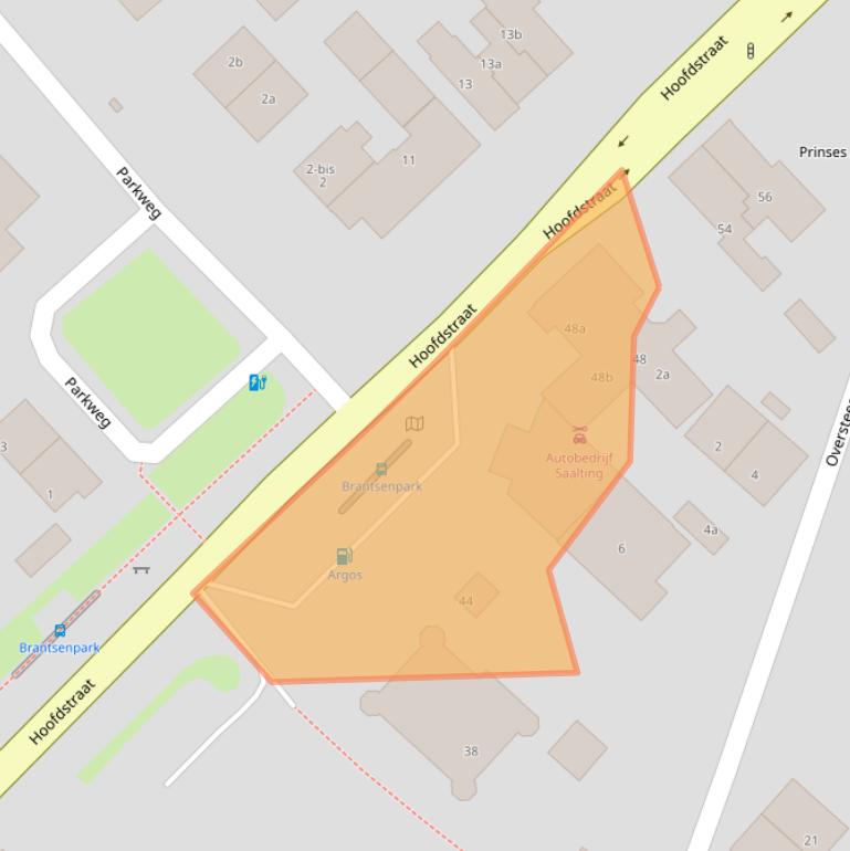 Kaart van postcodegebied 6994AJ.